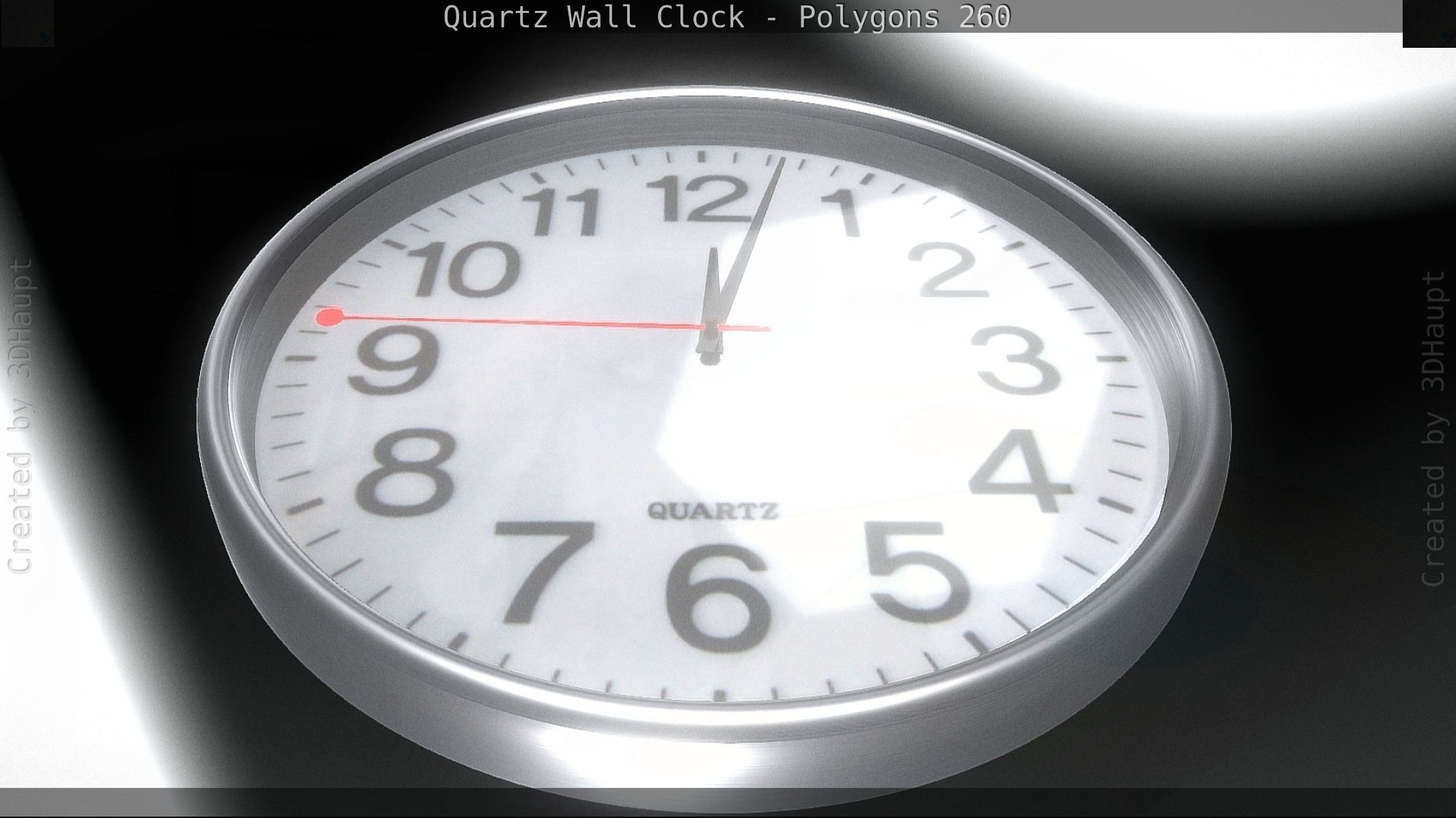 Quartz Wall Clock Blender 2-9 Ready Low-poly 3D model_66