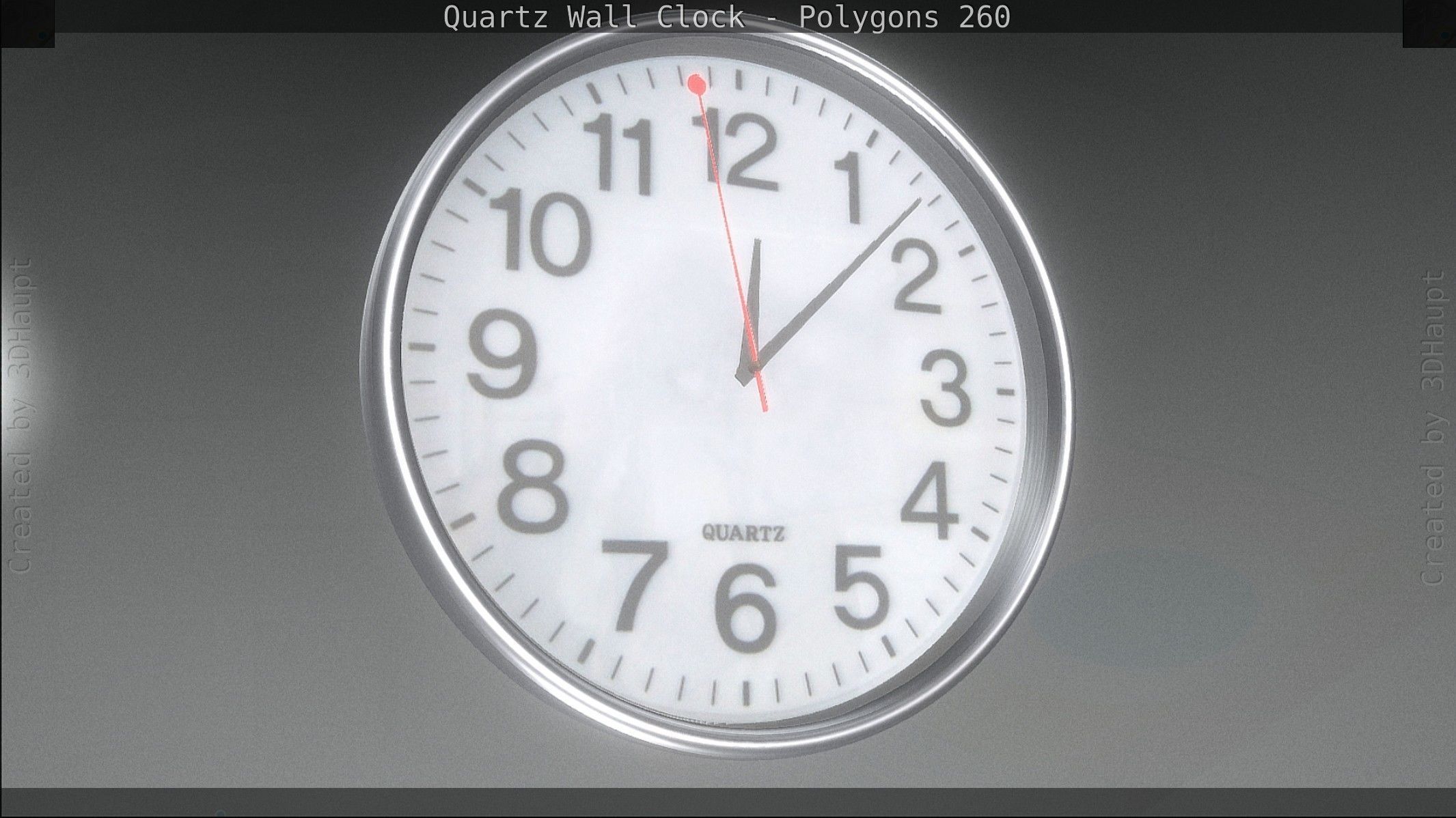 Quartz Wall Clock Blender 2-9 Ready Low-poly 3D model_113
