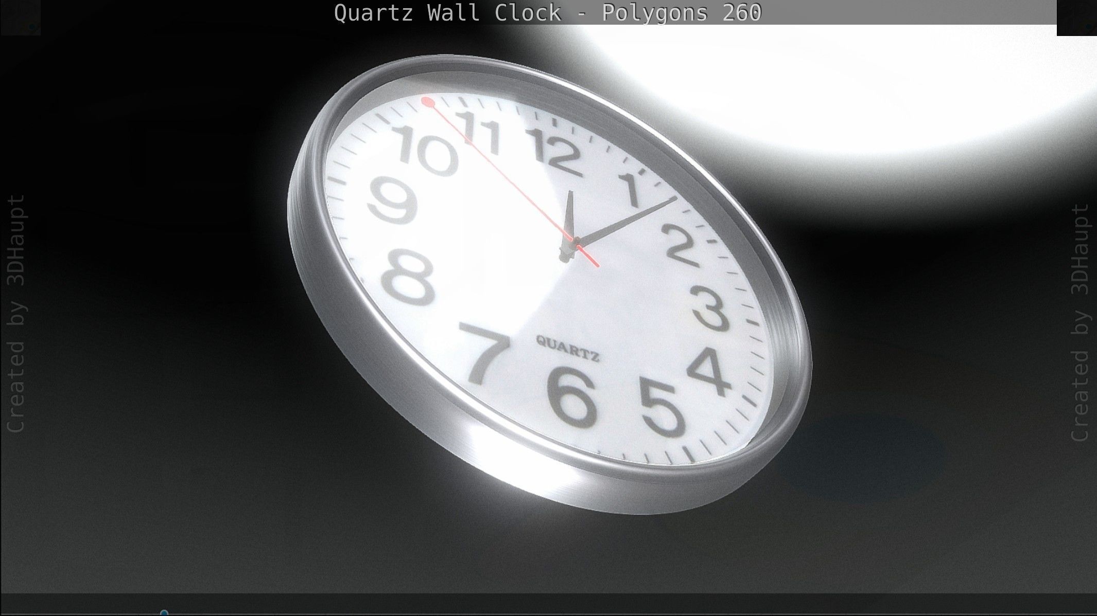 Quartz Wall Clock Blender 2-9 Ready Low-poly 3D model_112