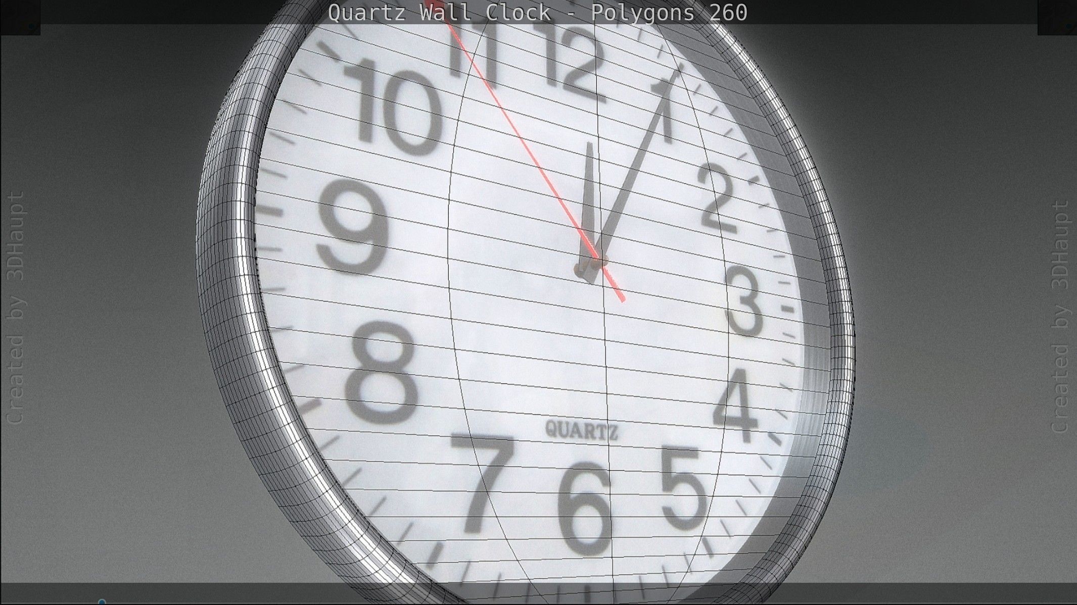 Quartz Wall Clock Blender 2-9 Ready Low-poly 3D model_85