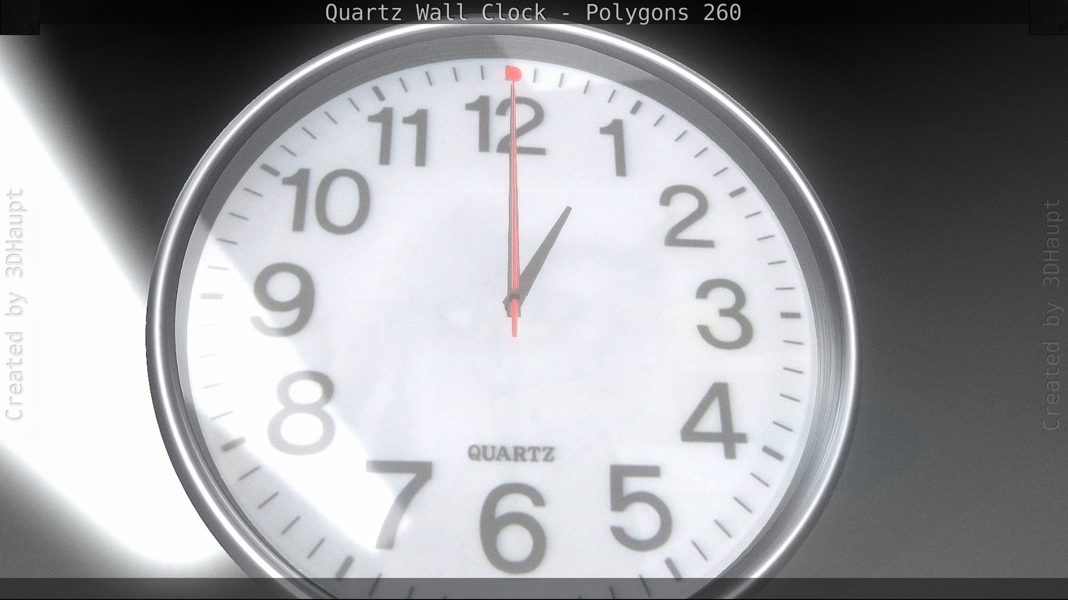 Quartz Wall Clock Blender 2-9 Ready Low-poly 3D model_26