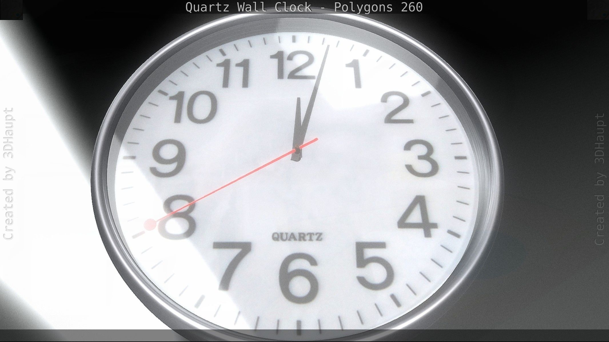 Quartz Wall Clock Blender 2-9 Ready Low-poly 3D model_65