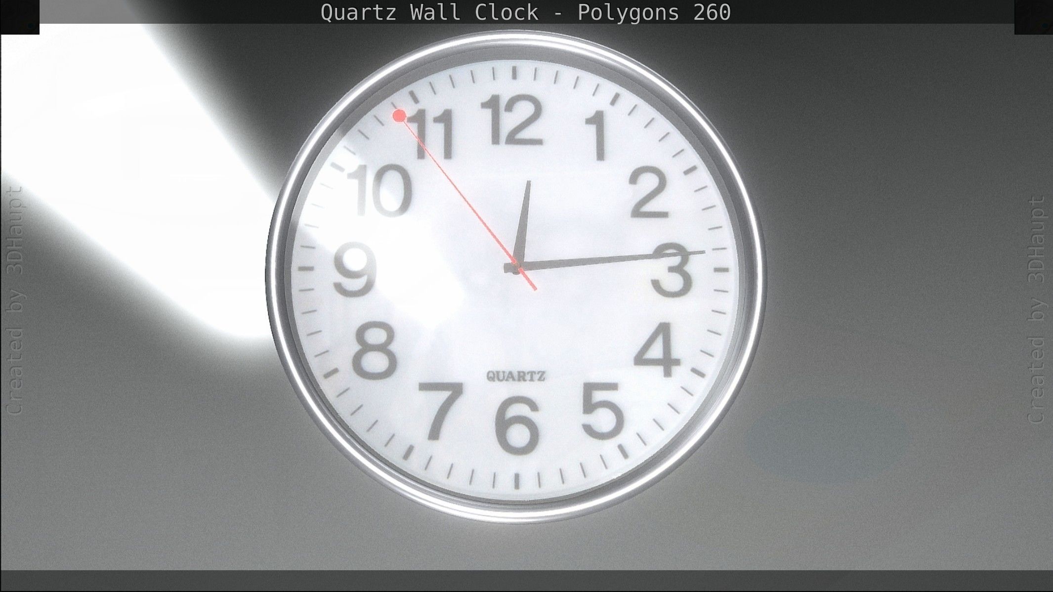 Quartz Wall Clock Blender 2-9 Ready Low-poly 3D model_129