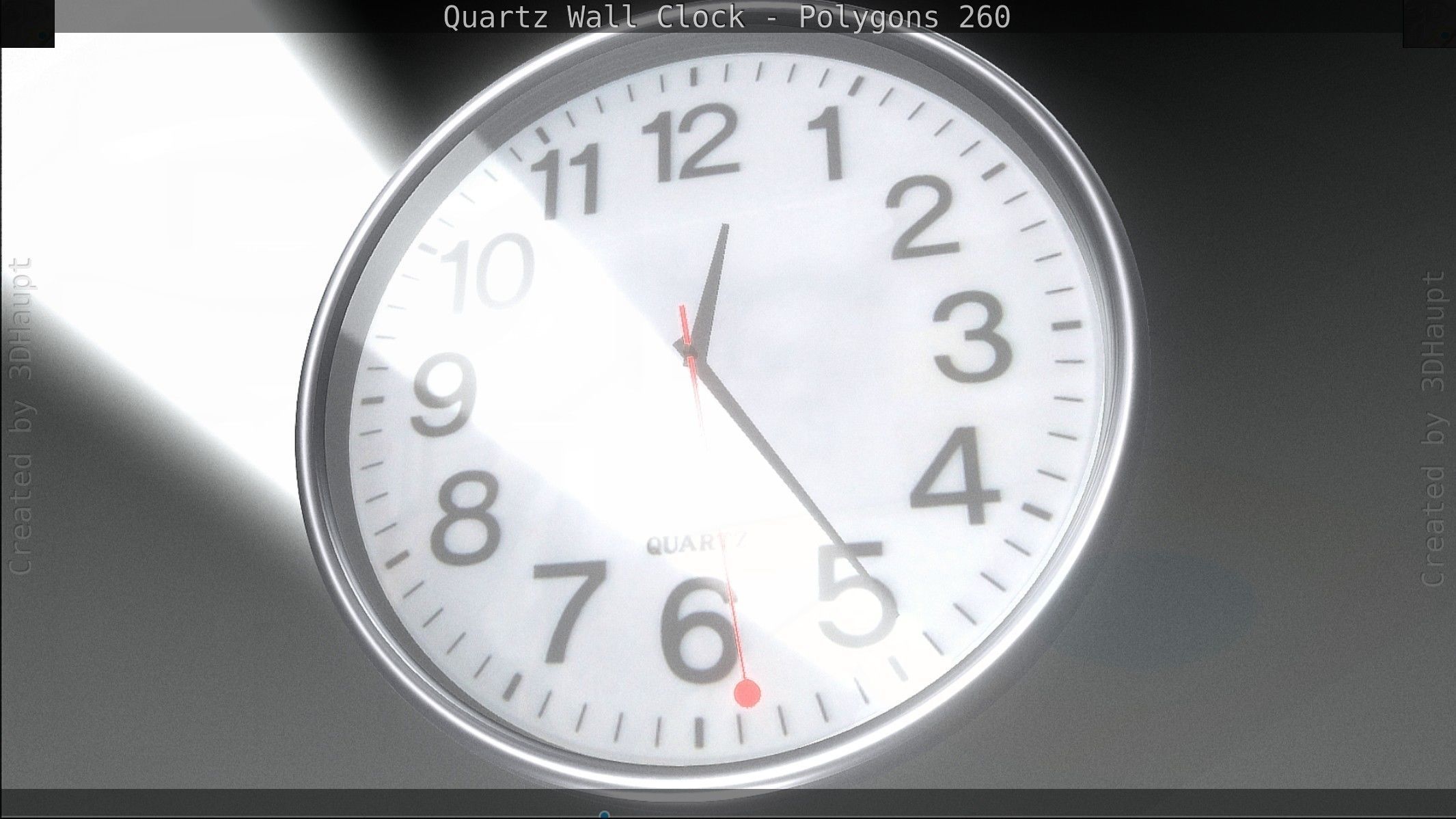 Quartz Wall Clock Blender 2-9 Ready Low-poly 3D model_143
