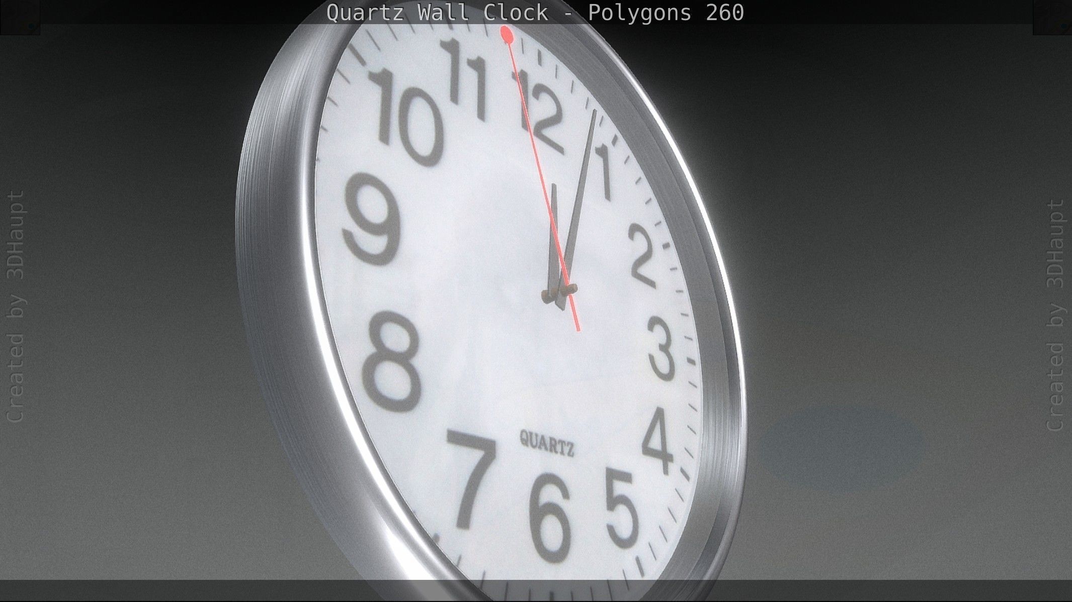 Quartz Wall Clock Blender 2-9 Ready Low-poly 3D model_68