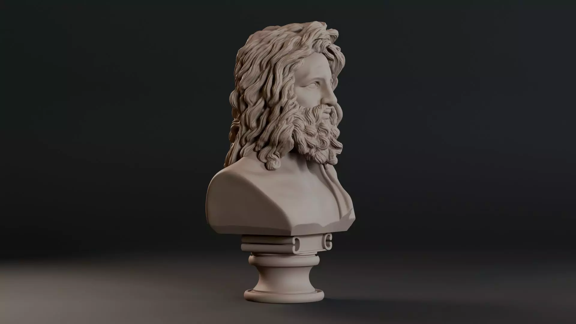 Zeus Bust Sculpture 3D print model_3