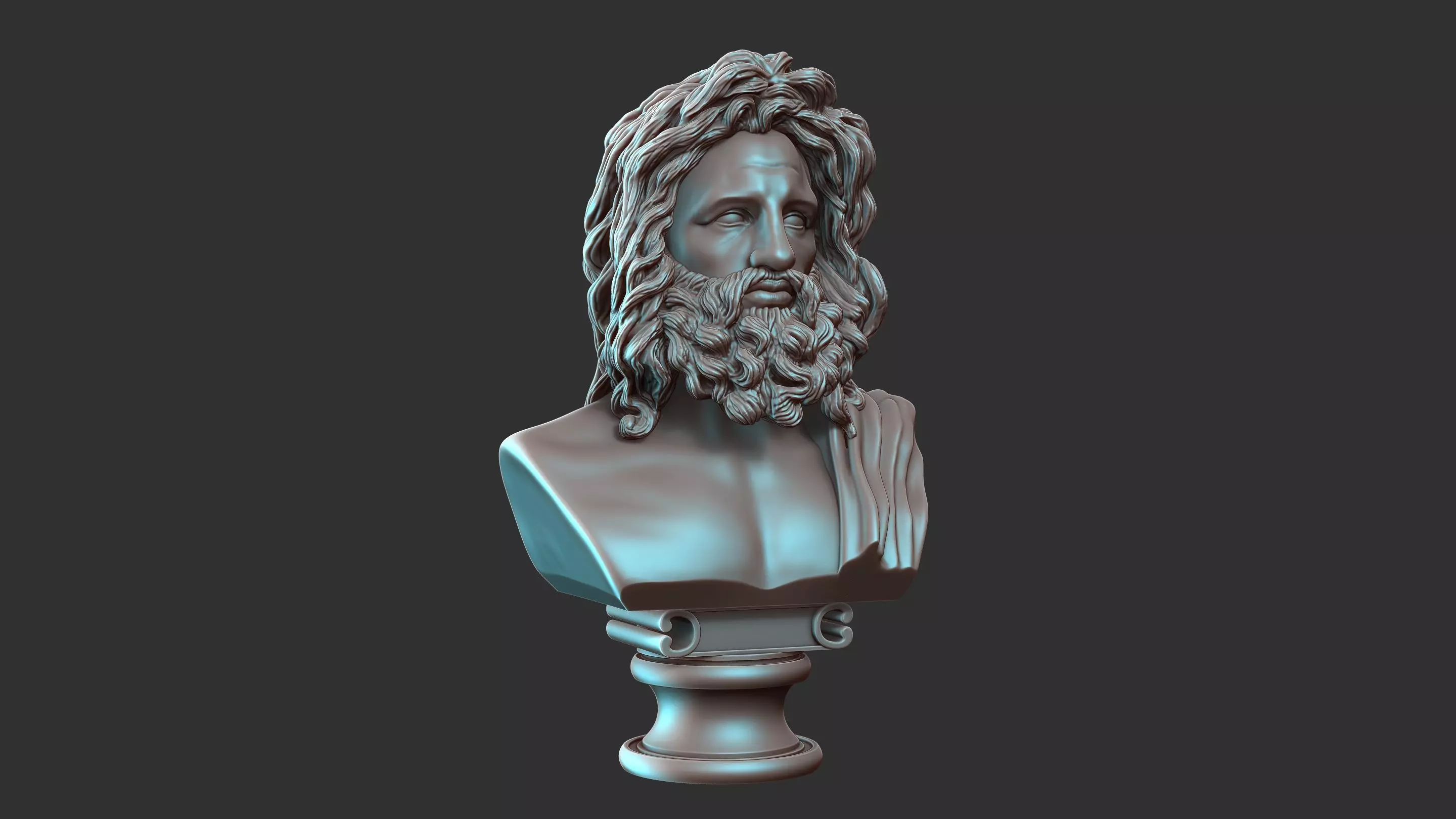 Zeus Bust Sculpture 3D print model_14