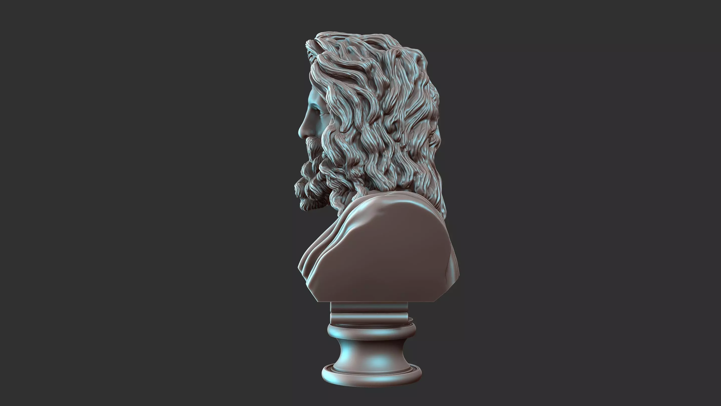 Zeus Bust Sculpture 3D print model_16