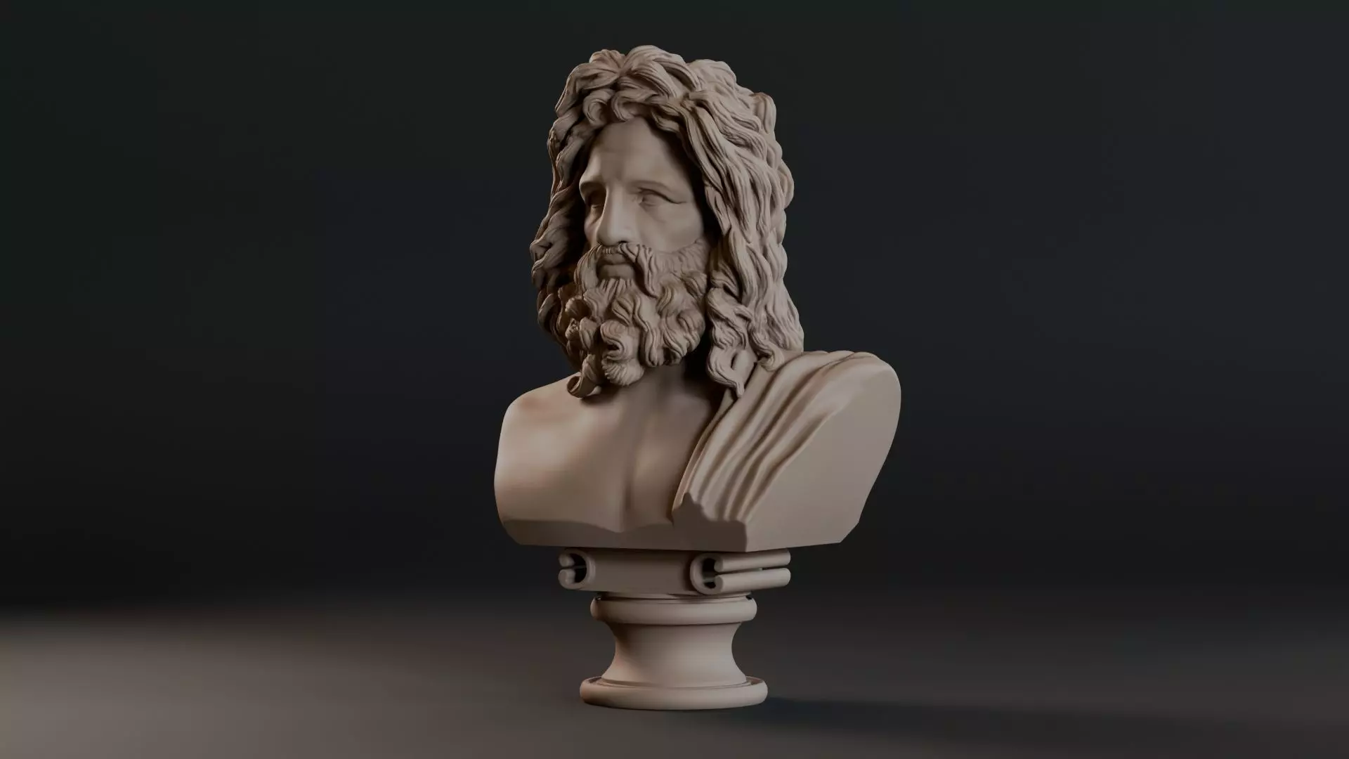 Zeus Bust Sculpture 3D print model_12