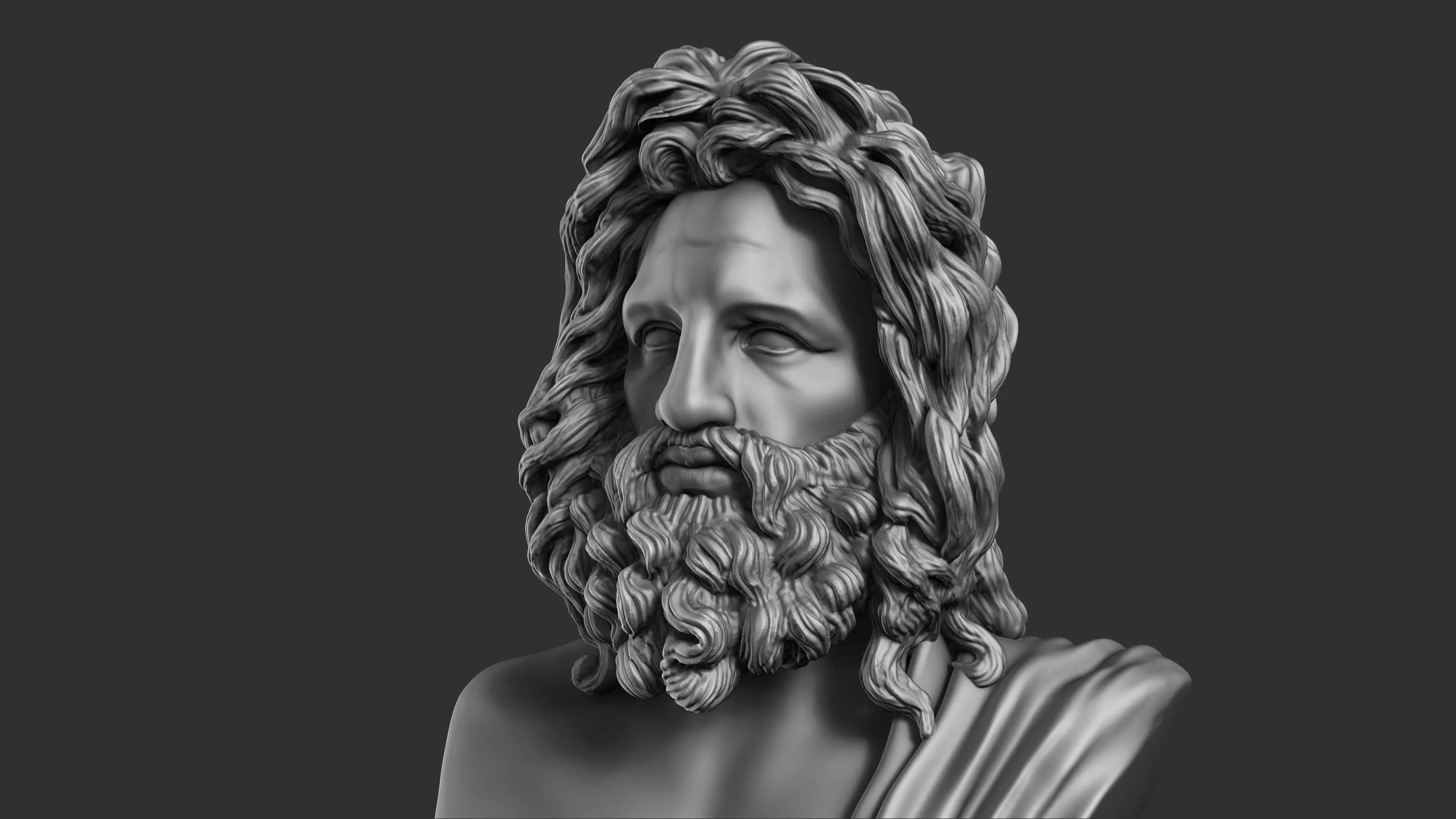 Zeus Bust Sculpture 3D print model_18