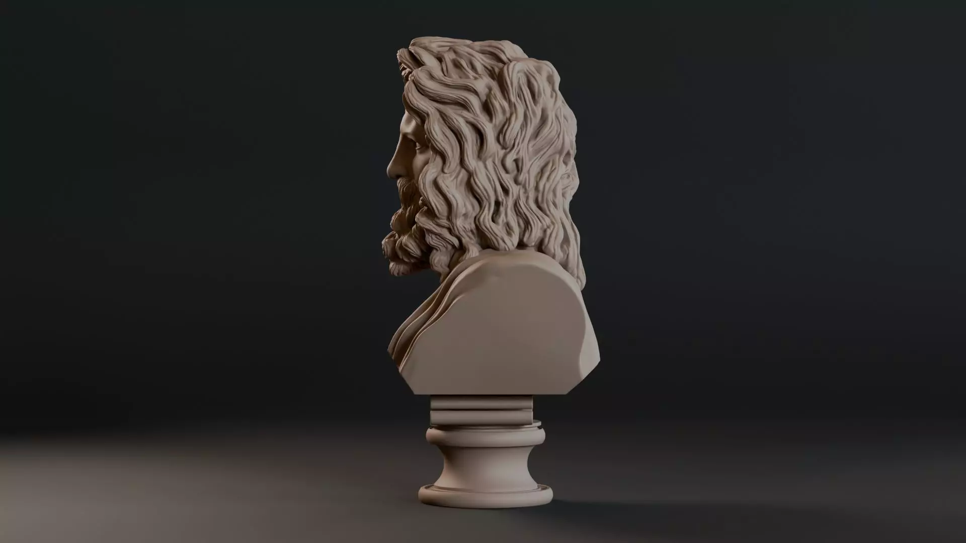 Zeus Bust Sculpture 3D print model_10