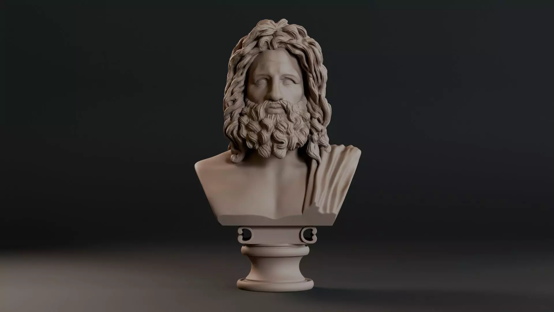 Zeus Bust Sculpture 3D print model_1