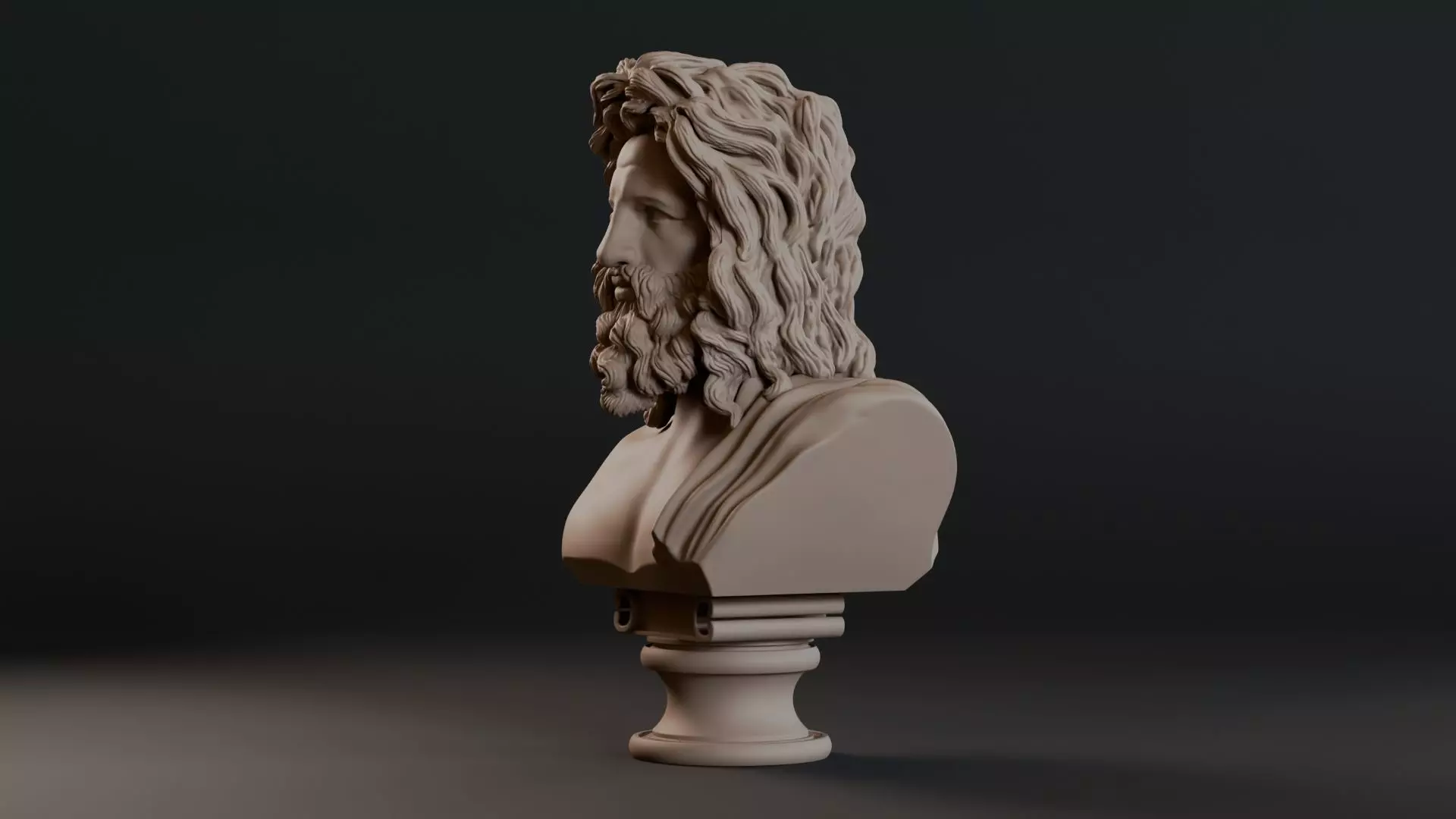 Zeus Bust Sculpture 3D print model_11