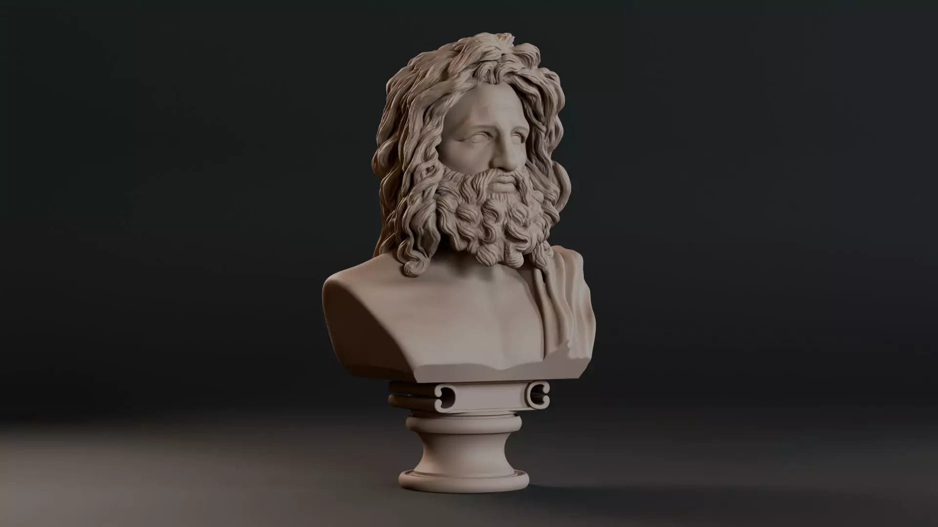 Zeus Bust Sculpture 3D print model_2