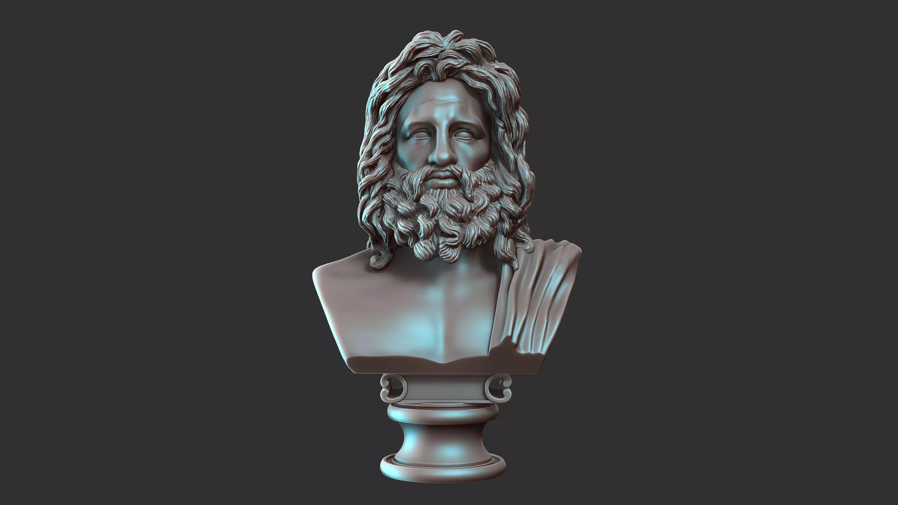 Zeus Bust Sculpture 3D print model_13