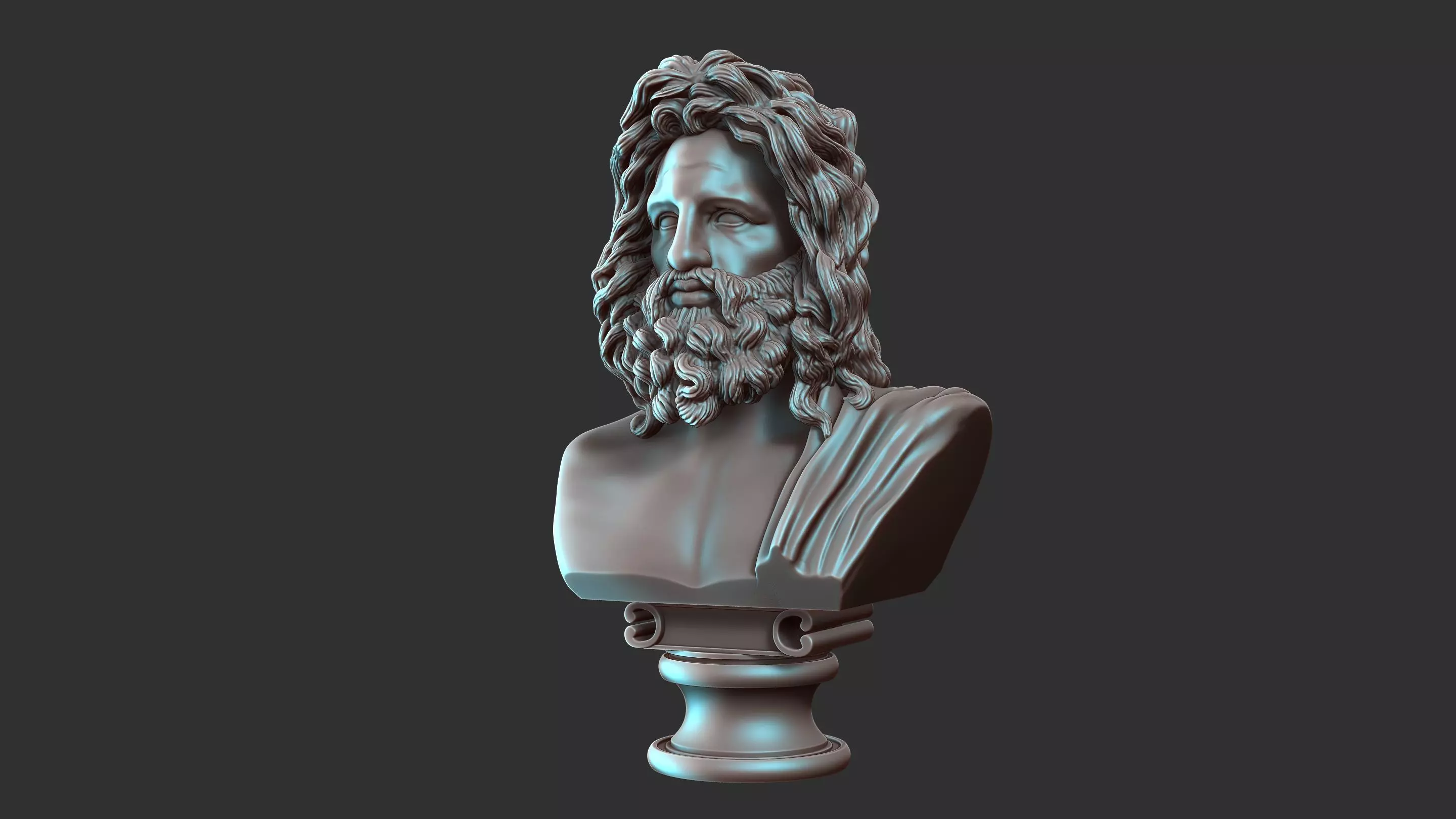 Zeus Bust Sculpture 3D print model_15