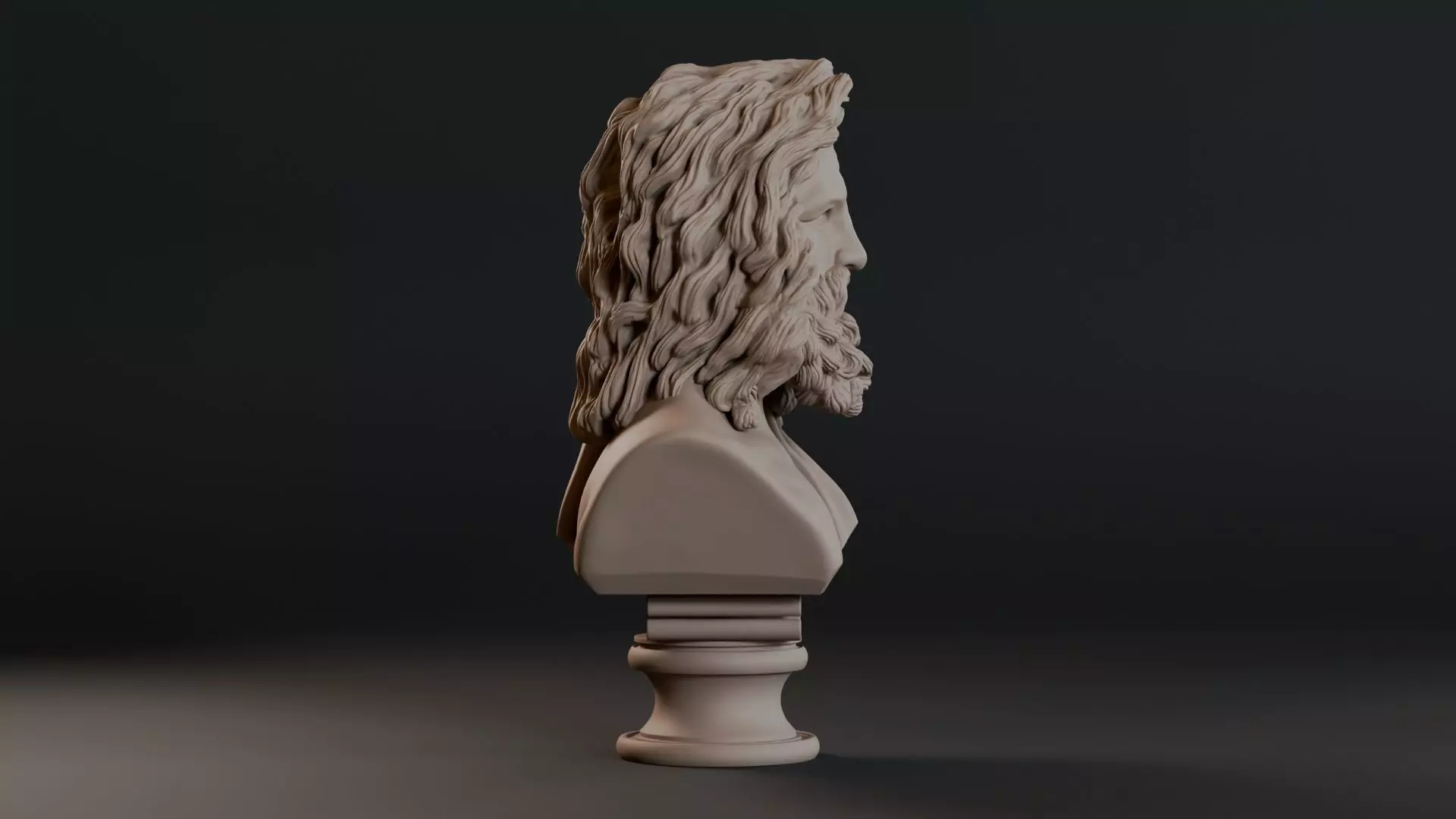 Zeus Bust Sculpture 3D print model_4