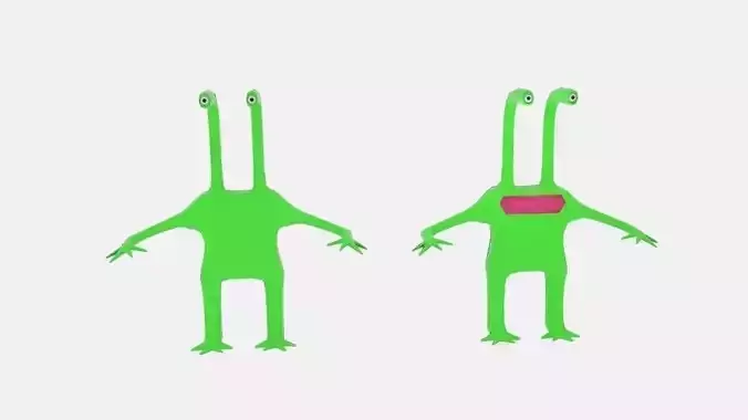 Long Neck Eye Alien Low-poly 3D model