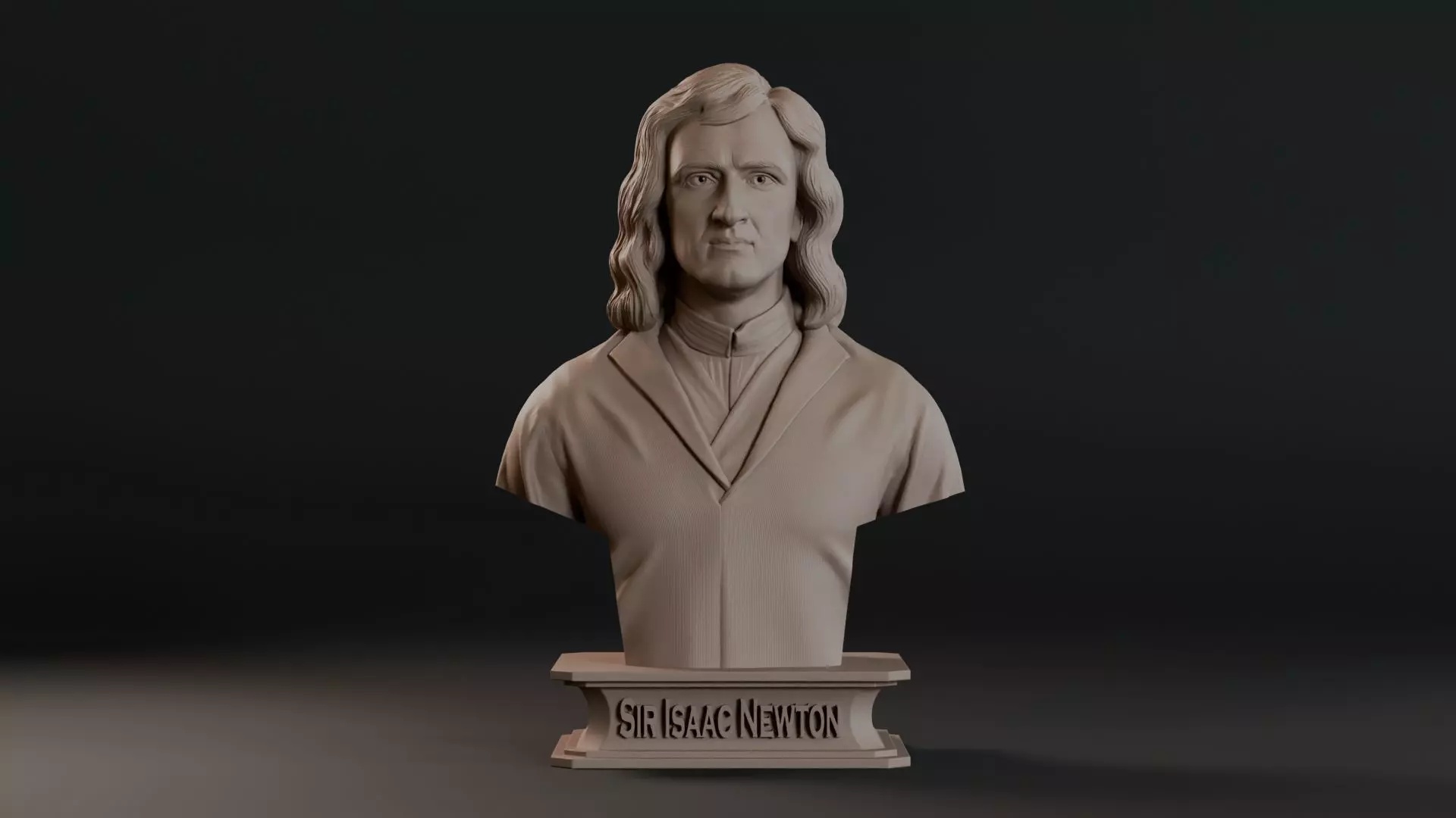 Sir Isaac Newton Bust Sculpture 3D print model_1