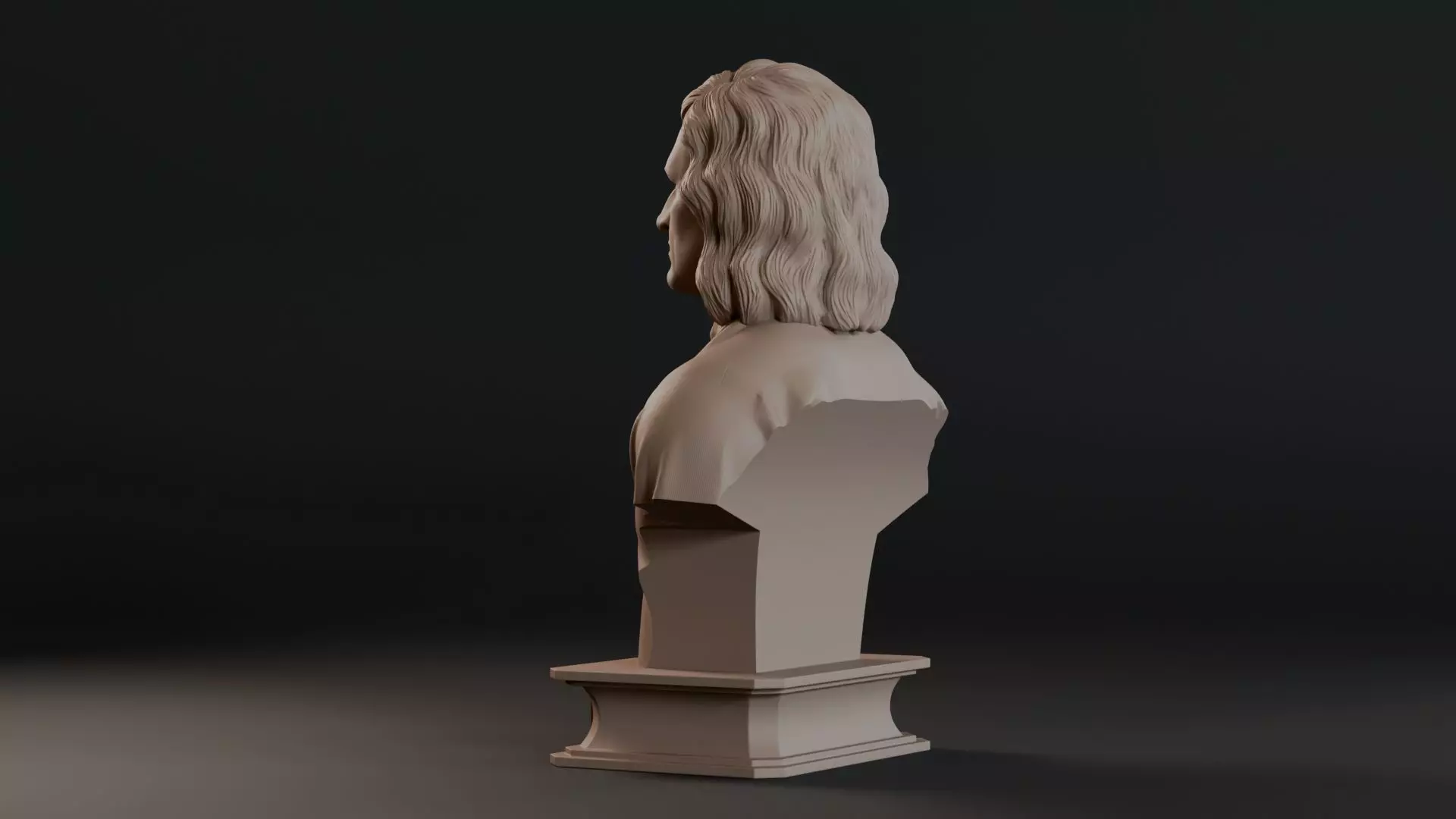 Sir Isaac Newton Bust Sculpture 3D print model_9