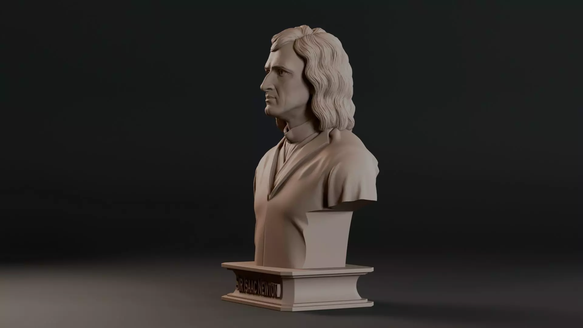 Sir Isaac Newton Bust Sculpture 3D print model_11