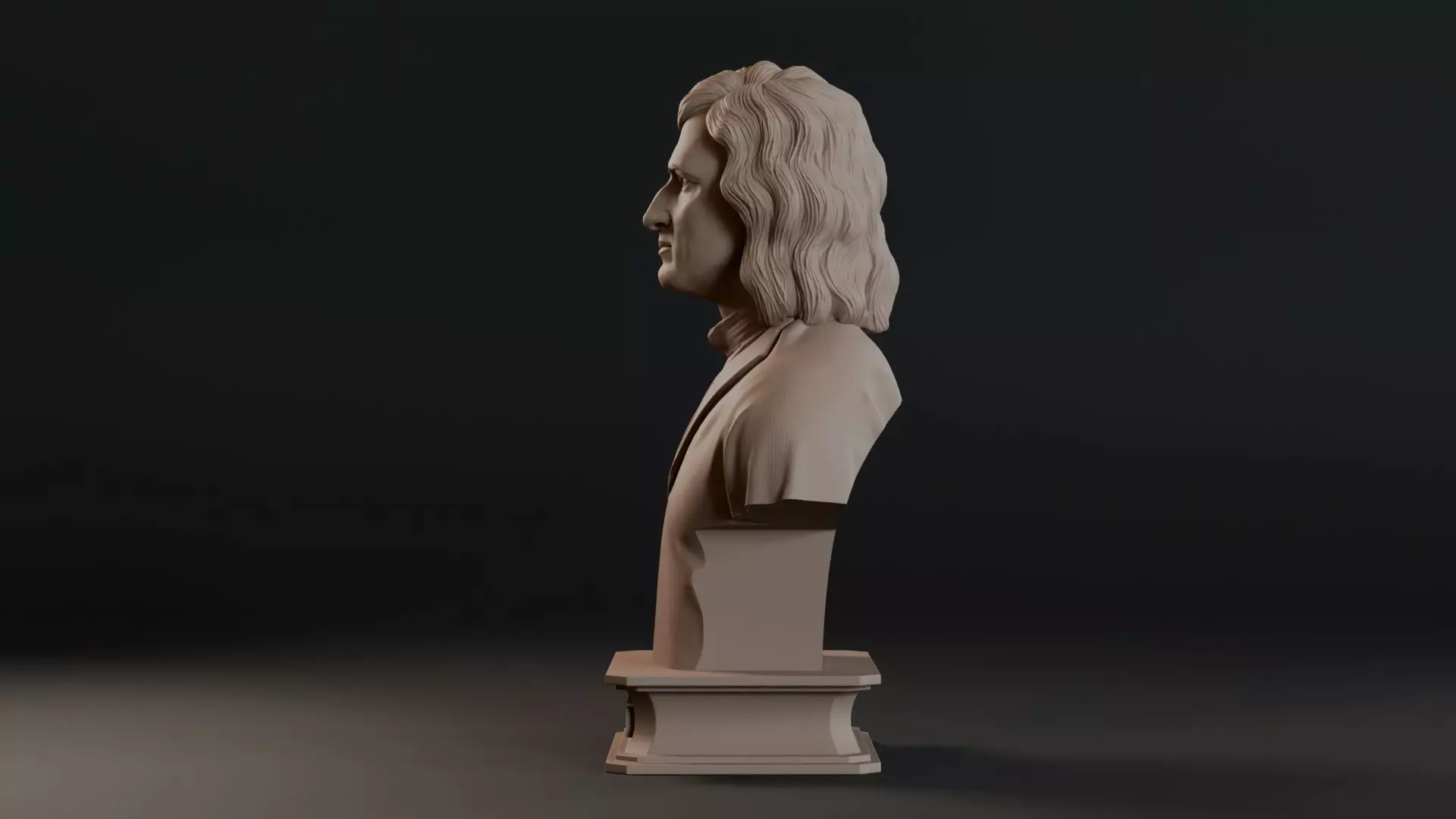Sir Isaac Newton Bust Sculpture 3D print model_10