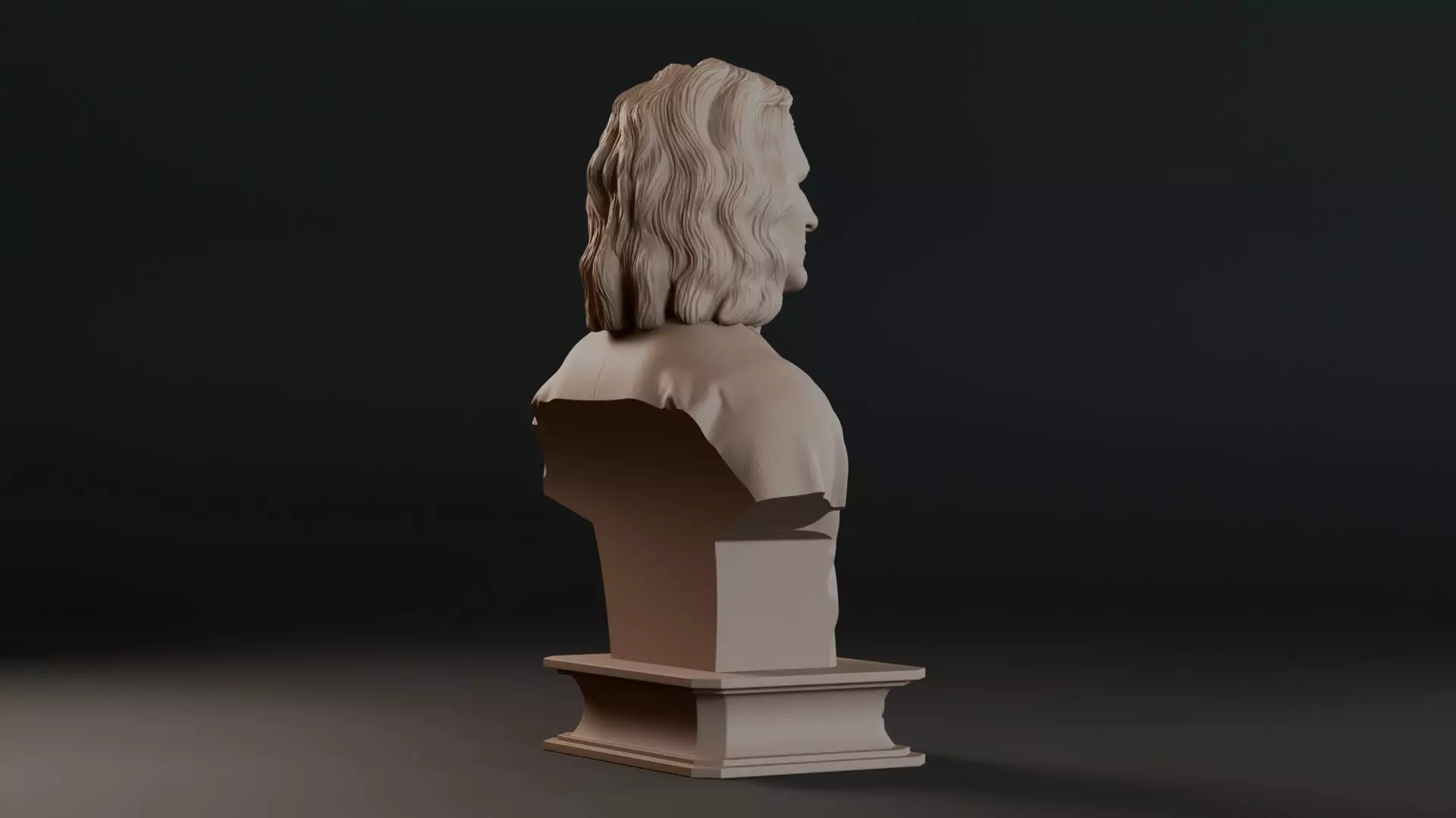 Sir Isaac Newton Bust Sculpture 3D print model_5
