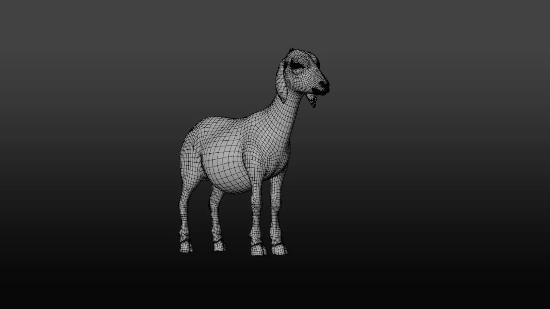 Realistic Rigged Goat Fur PBR Textured 3D Model Animation Film Low-poly 3D model_4