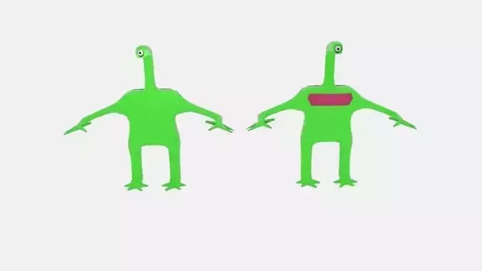 Long Neck Oneyed Alien Low-poly 3D model