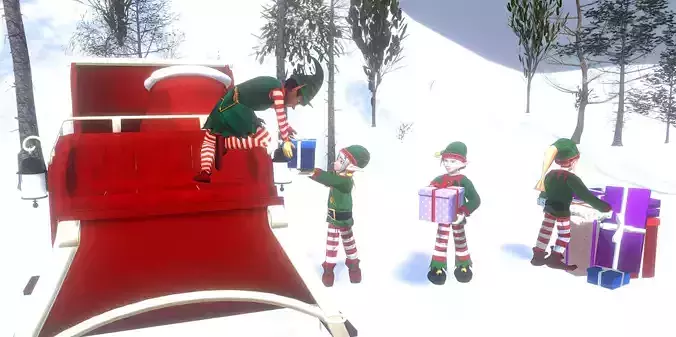 Santa Elves Preparing Gifts  PBR Maps