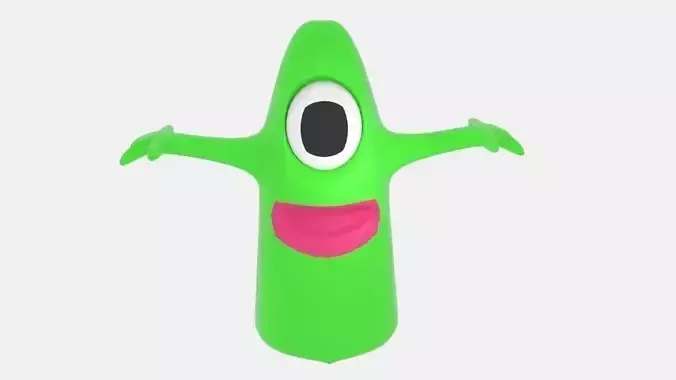 One Eye Alien Slime Low-poly 3D model