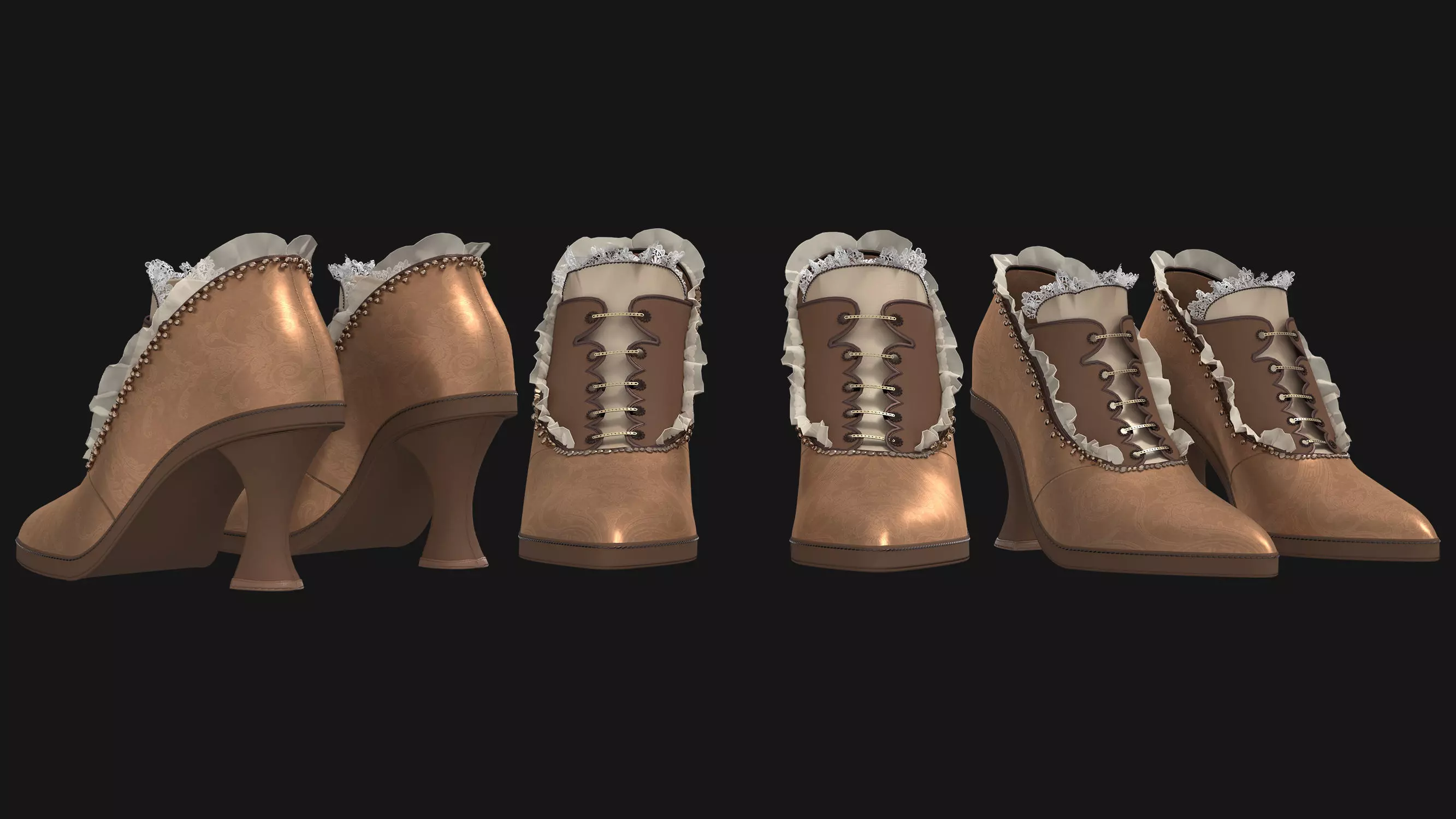 Female Medieval Dress-E 3D model_3