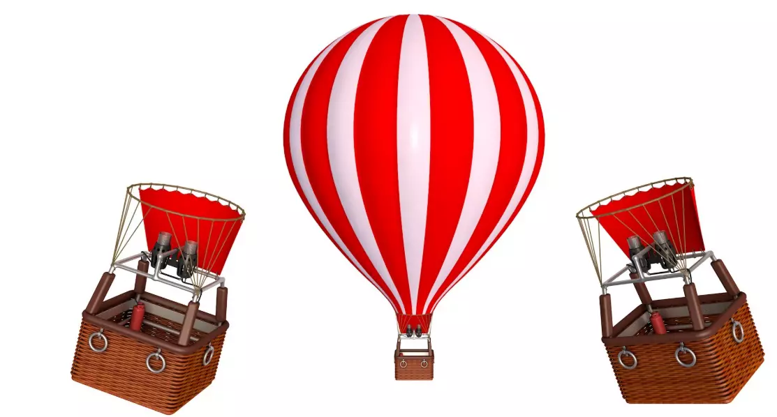 Colorful Hot Air Balloon 3D model