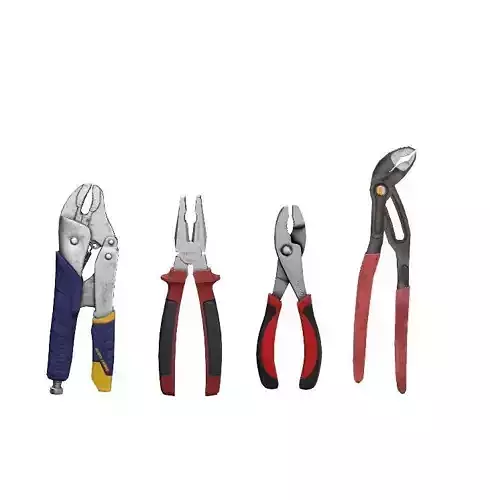 Construction Tool  Combination Pliers Low-Poly 3D Model