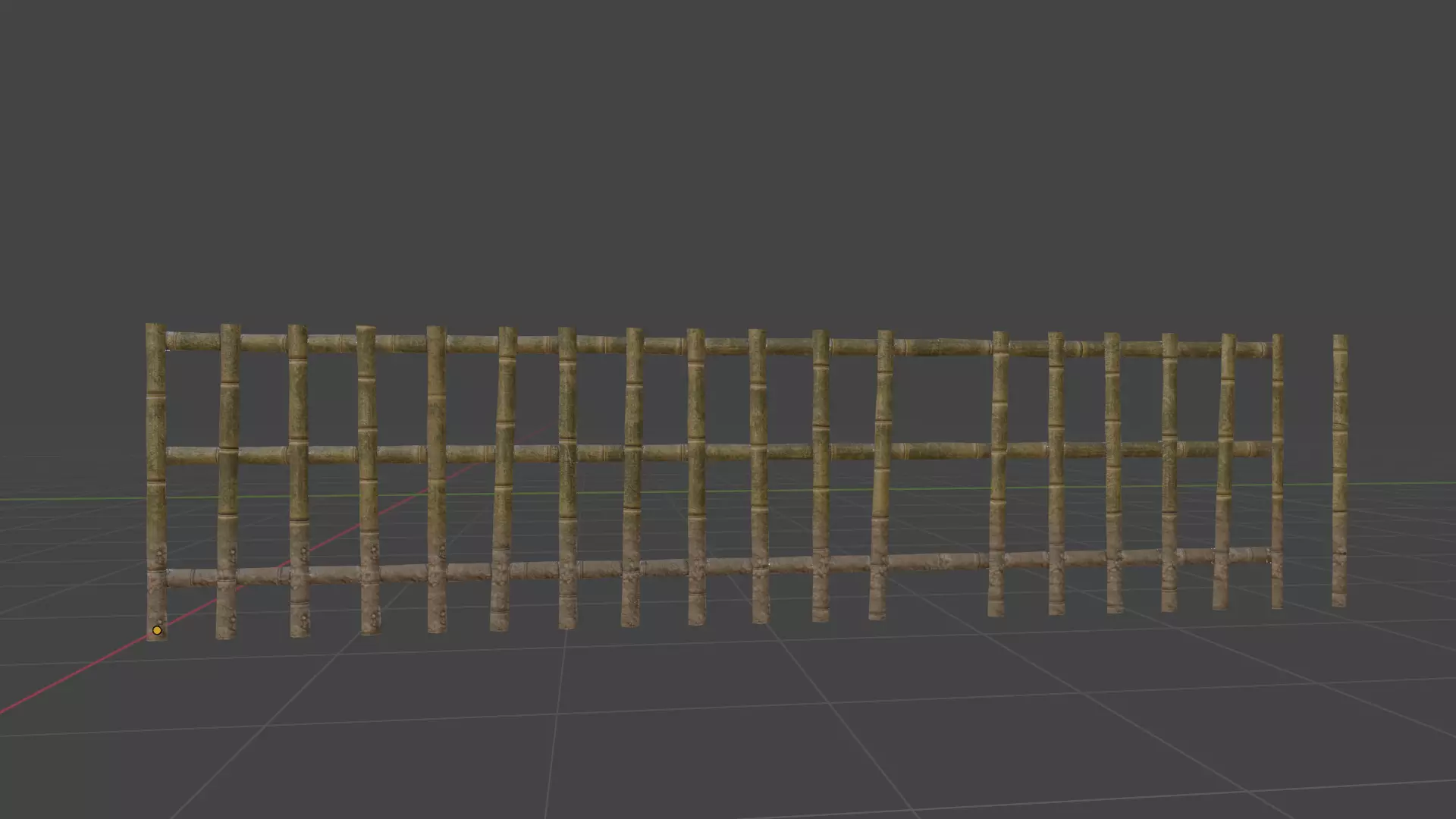 Bamboo Fence Modular Free low-poly 3D model