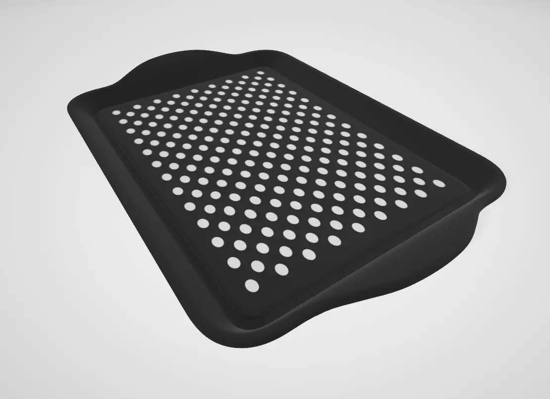 Oggi OGGI Anti Slip Serving Tray with Handles Low-poly 3D model_7