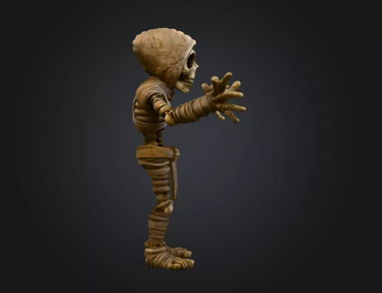 Skeleton Mummy Adventurer 3D model_3