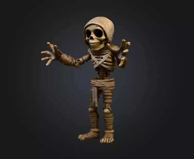 Skeleton Mummy Adventurer 3D model_8