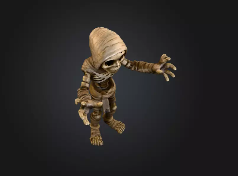 Skeleton Mummy Adventurer 3D model_11