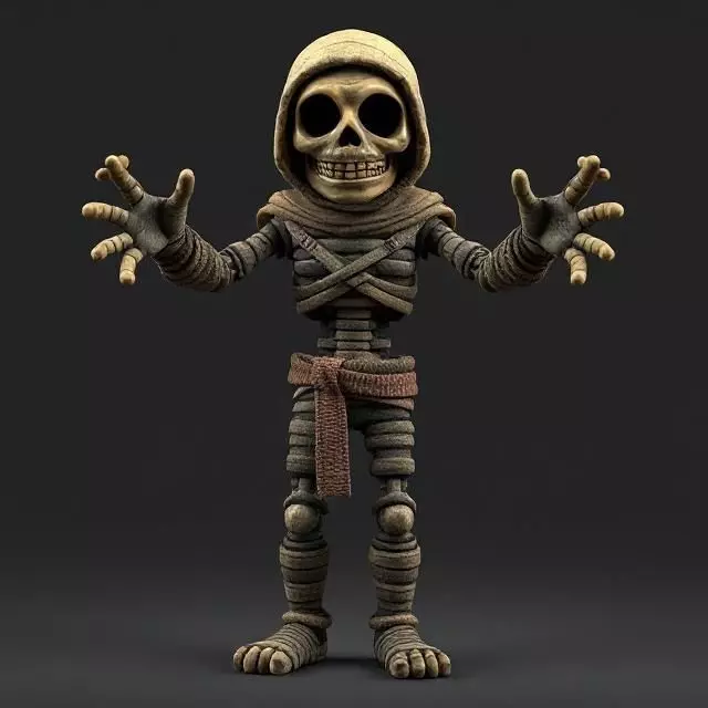 Skeleton Mummy Adventurer 3D model_0