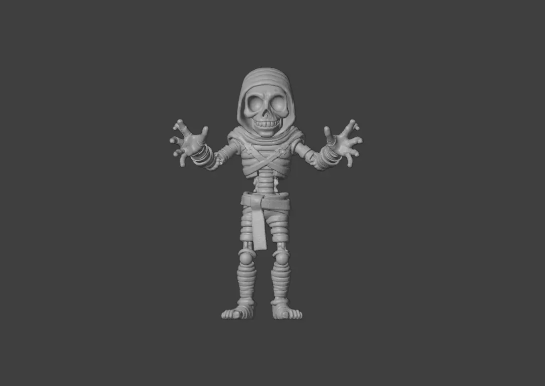 Skeleton Mummy Adventurer 3D model_17