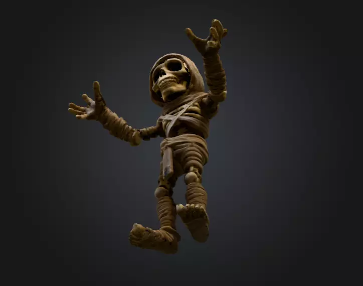 Skeleton Mummy Adventurer 3D model_13