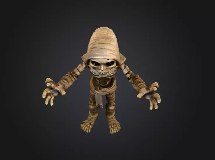 Skeleton Mummy Adventurer 3D model_9