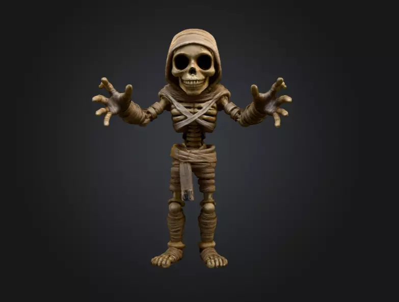Skeleton Mummy Adventurer 3D model_1