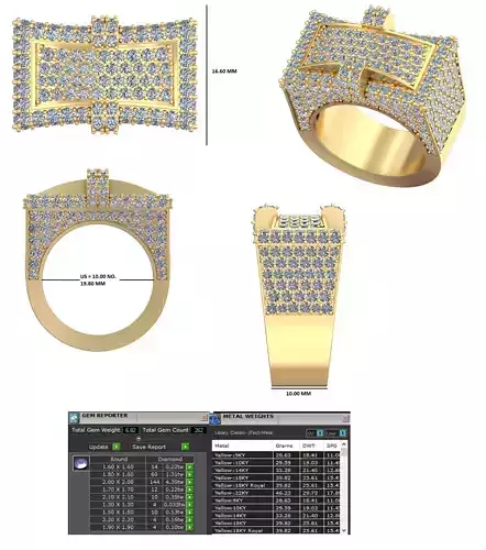 Gents Bold Diamond Rings  50 Premium 3D Models 3DM STL Files