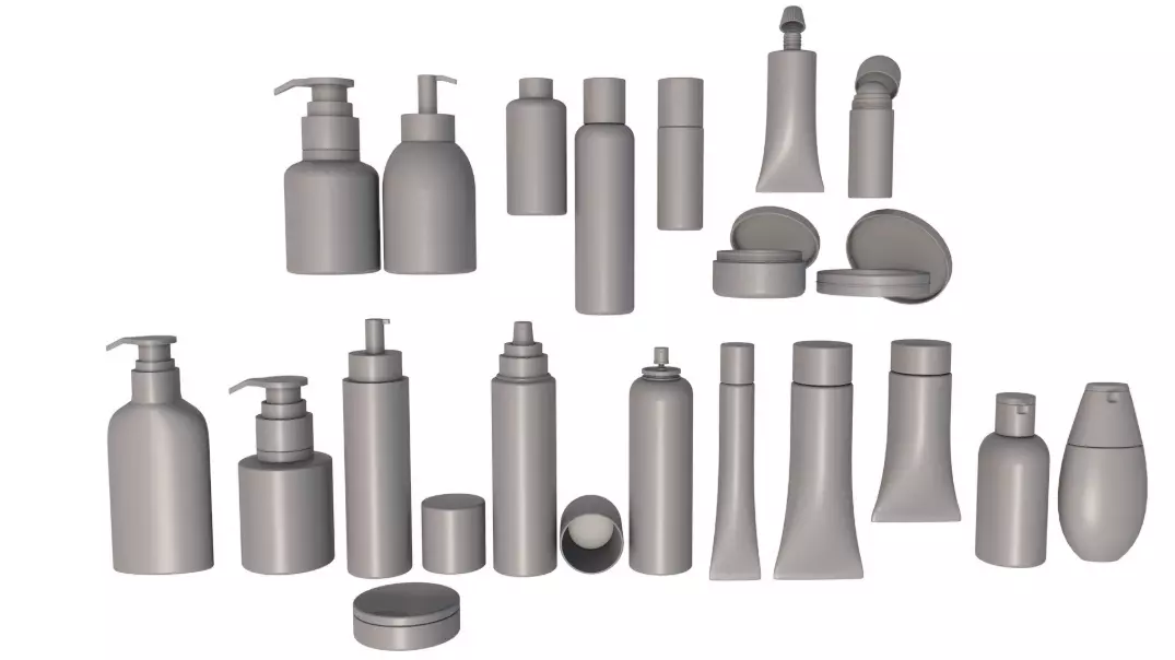 Cosmetic containers collection 3 3D model_0
