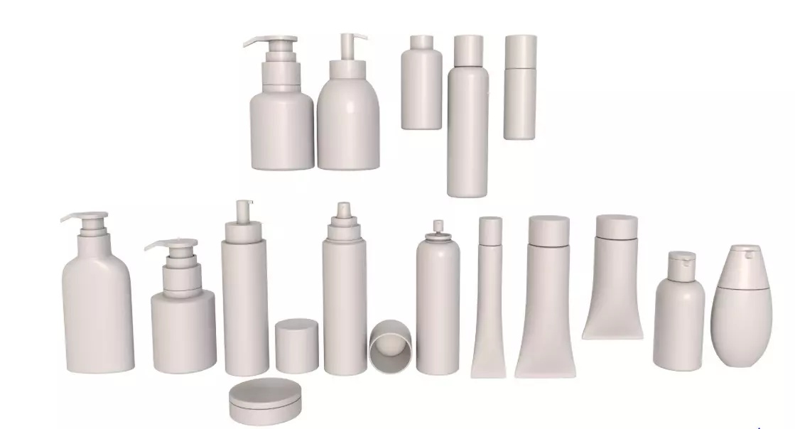 Cosmetic containers collection 3 3D model_1