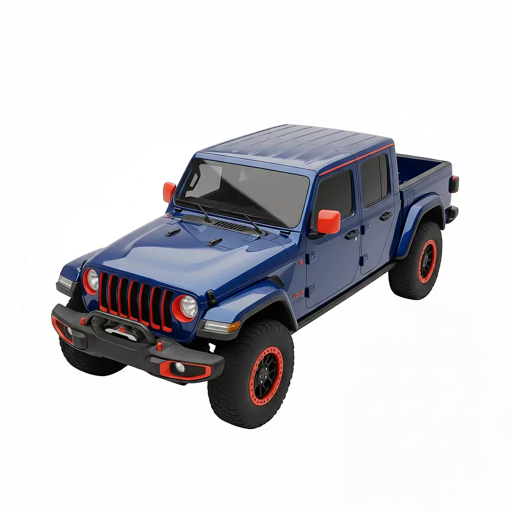 Customized Off Road Pickup Truck Low-poly 3D model_3