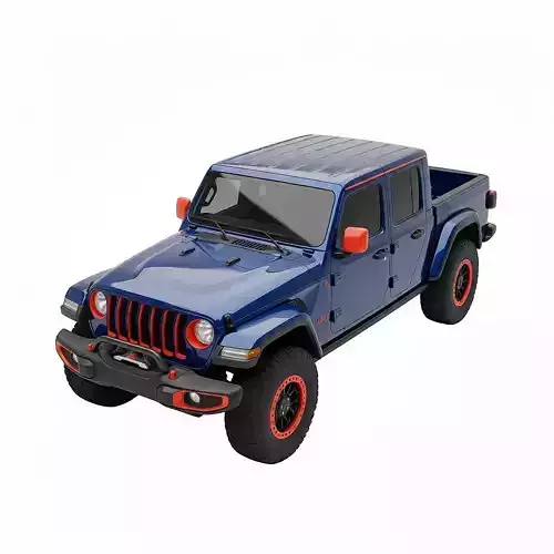 Customized Off Road Pickup Truck Low-poly 3D model 4