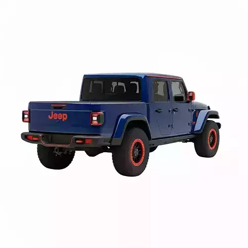 Customized Off Road Pickup Truck Low-poly 3D model 2